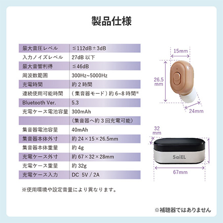 充電式 両耳用 集音器 ハッキリさん7