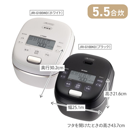 タイガー ご泡火炊き 5.5合炊き オフブラック JRI-G100KO