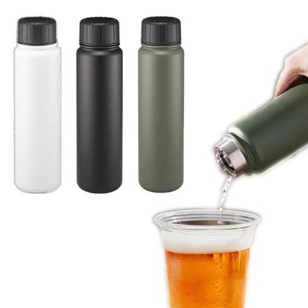 ククナ 水筒 炭酸兼用 真空断熱ステンレスボトル 500ml カーキグレー