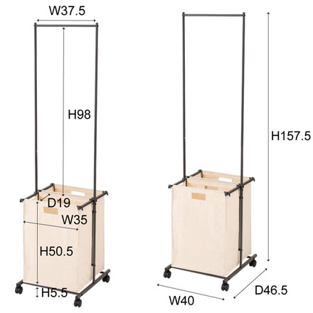 MIP-63ランドリーハンガー ホワイト 高さ157.5cm