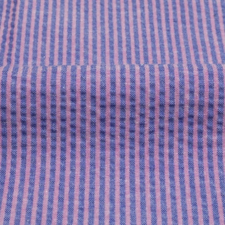 サッカー オープンカラー カジュアルシャツ 半袖 パープル ブルー S