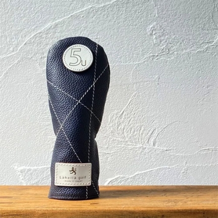 ラヘラ ゴルフ ランダムステッチ L-593 レザー ユーティリティー用 ヘッドカバー カフェオレ