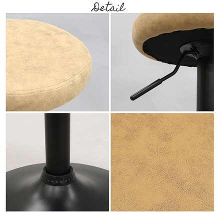 カウンターチェア背もたれなし 昇降 回転 ラウンドカウンターチェア ガス圧式 無段階調節 キッチンカウンター カフェ 360度回転 足置き