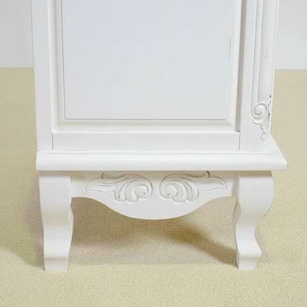 キャビネット 幅75cm マホガ二ー材 完成品 ホワイト 高級感 エレガント ホワイト ミニチェスト ローチェスト