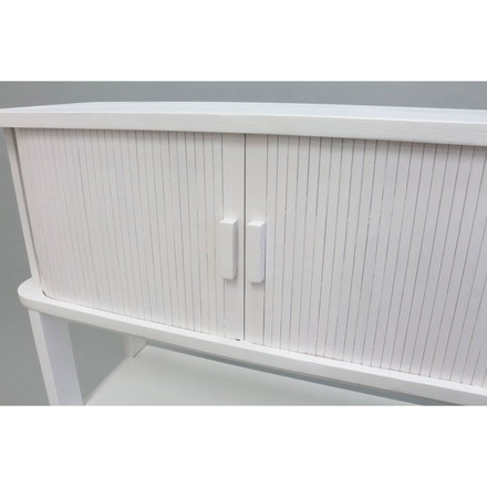 天然木ジャバラ扉のコンソールテーブル ホワイト 天然木 コンソールテーブル 玄関 廊下