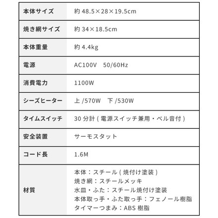 simplus マルチロースター フィッシュロースター 魚焼きグリル 両面焼き 消臭フィルター 両面ヒーター タイマー付き SP-FRS01 SP-FRS01