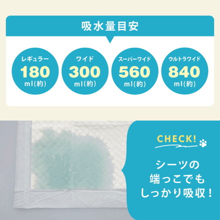 ペットシーツ 薄型 レギュラー 800枚 ワイド 400枚 スーパーワイド 200枚 ウルトラワイド 100枚 ホワイト 白 大容量 超吸収 抗菌 消臭 トイレシート トイレシーツ ペットシート 愛玩動物介護士監修 犬 レギュラー