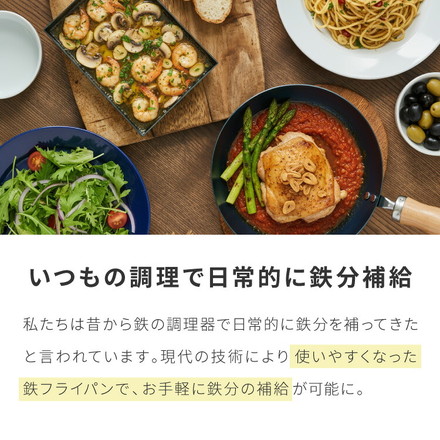 【藤田金属×リコメン堂】 鉄フライパン 20cm IH対応 日本製 PFOAフリー フッ素不使用 フライパン ガス火 シーズニング不要 フェムテック