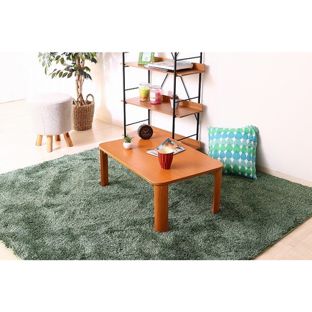 折脚ローテーブル W750×D500×H320mm MDF(突板ラバーウッド) ナチュラル