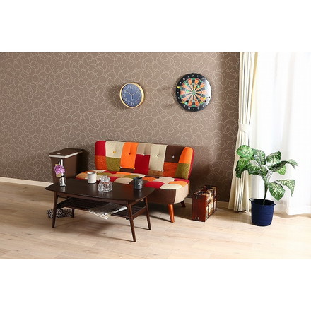 ソファ2p パッチワーク W1230×D670×H680mm 360mm ポリエステル おしゃれ