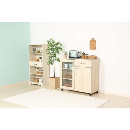 キッチン収納キャビネット 90×40 キッチンボード キャスター付き キッチンカウンター キャビネット