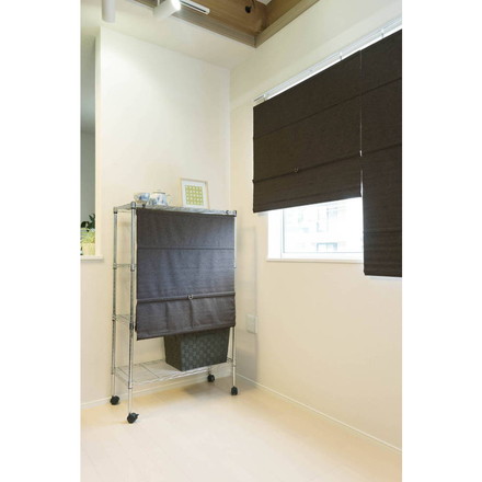 コードレスローマンシェード 遮光 W60×H160cm カフェカーテン スタイルカーテン 小窓 遮光ブラウン（L6174）