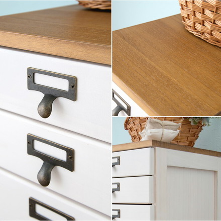 チェスト 9段 A4 ファイル 収納 大容量 引き出し 木目調 アンティーク キャスター ストッパー付き ブラックブラウン