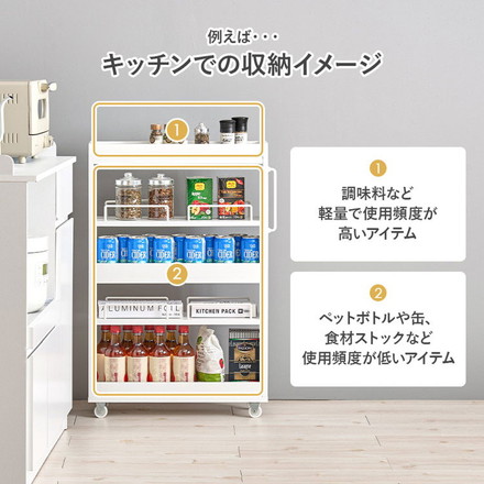 すき間にピッタリ! スペパ 隙間収納ワゴン 幅20cm ロータイプ 高さ85cm すき間収納 隙間収納 キッチンワゴン ブラウン