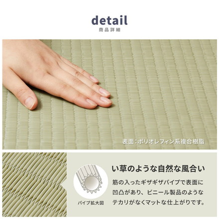 水拭きできる い草風4つ折り畳マットレス ダブル い草風 水拭きOK 置き畳 縁あり ごろ寝マット ユニット畳 和風