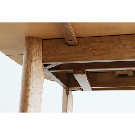 ダイニングテーブル 伸長式 幅90(120)cm 丸テーブル ラウンドテーブル 楕円形 木製 変形