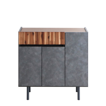 キャビネット 幅90cm 日本製 完成品 サイドボード チェスト リビングボード 脚付き コンクリート調 引き出し収納