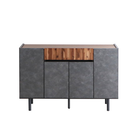 キャビネット 幅120cm 日本製 完成品 サイドボード チェスト リビングボード 脚付き コンクリート調