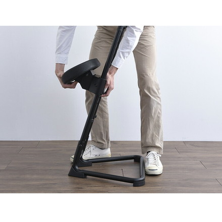 スタンディングワークサポートチェア 高さ11段階調整 ワーキングチェア ハイチェア 座面角度調整 高さ調整 安定