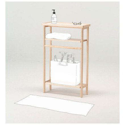 【日本製 バスラック メープル材】 ラック シェルフ オープンラック オープンシェルフ 収納 省スペース ウレタン塗装