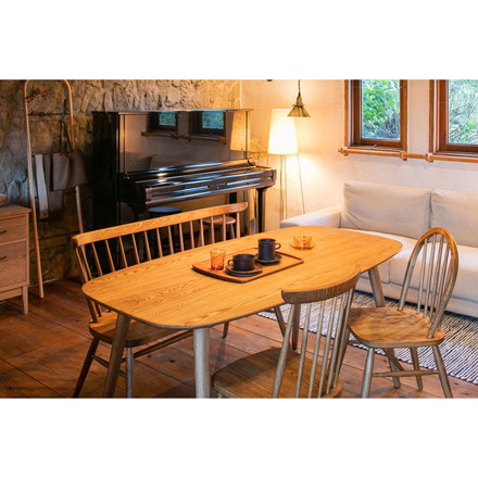 ダイニングテーブル 幅160cm 楕円形 4人掛け 4人用 アッシュ無垢材 食堂テーブル 天然木 北欧 法人