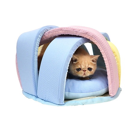 ペッツルート 猫用 夏用 ベッド クッション ニャンとも涼やか レインボーアイス ペットベッド 猫用ベッド 遊べる