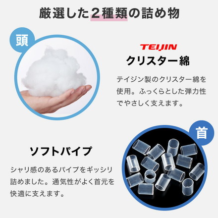 ストレートネック 枕 2個組 セット 日本製 まくら 肩こり首こり 高さ調整枕 洗える 丸洗い いびき対策 安眠枕 ポリコットンホワイト