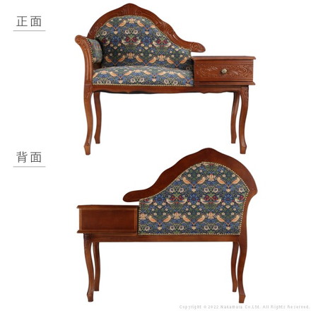 完成品 イタリア製 ヴェローナ クラシック BEST OF MORRIS テレフォンベンチ 収納付き ベンチ