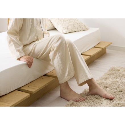 ベッドフレーム ロータイプ フロアベッド セミダブル すのこベッド オーク