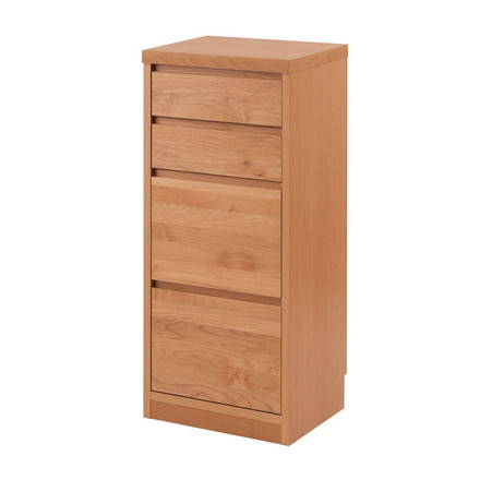 チェスト 幅40 4段 ナチュラル ハイチェスト モダン 北欧 引出し 引き出し スライドレール