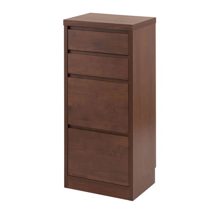 チェスト 幅40 4段 ダークブラウン ハイチェスト モダン 北欧 引出し 引き出し スライドレール