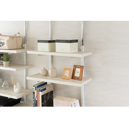 追加棚板1枚 幅59.5cm 取付金具セット ホワイトウォッシュ 本体別売り 1枚のみの販売 壁面ラック 棚 つっぱり