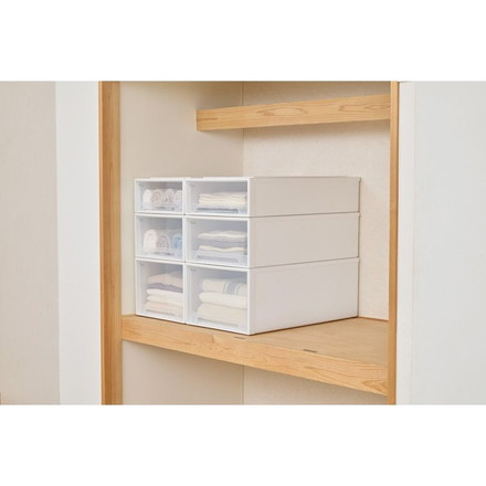  天馬 収納ケース Fits フィッツケース 45-45L 幅45.0×奥行45.0×高さ30.0cm ホワイトクリア