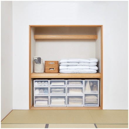  天馬 収納ケース Fits フィッツケース 53-44M WC(ホワイトクリア)