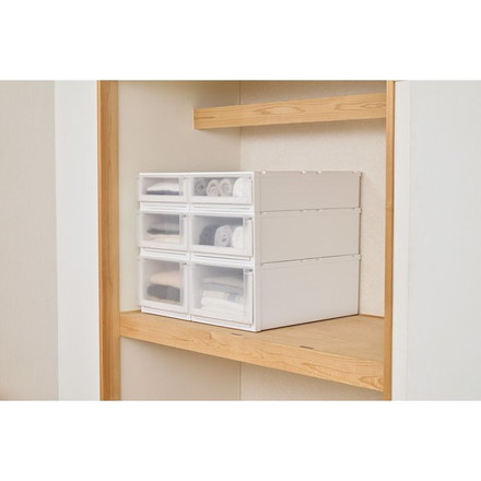  天馬 収納ケース Fits フィッツケース アドバンス 55-35S 幅35.0×奥行55.0×高さ20.0cm ホワイトクリア