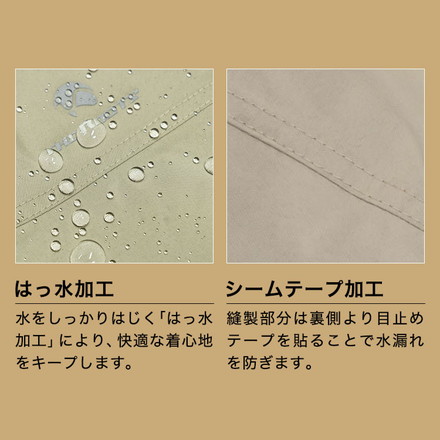 THE ROOTS レインポンチョ リュック対応 回転フード ヘルメット対応 男女兼用 収納袋付き レインコート オリーブグリーン L