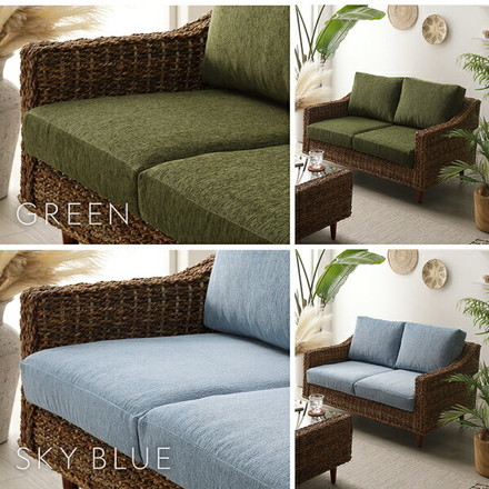 アバカ ソファ 2人掛け 約幅120cm ブラウン 洗える カバーリング仕様 木製 脚部組立式 脚付き ソファー