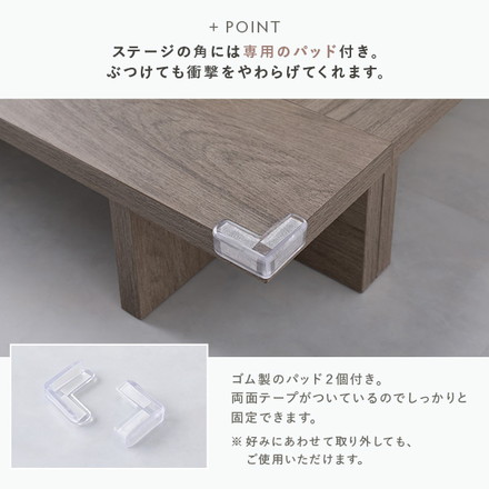 照明付き フロアステージ ベッド シングル ストーングレー ボンネルコイルマットレス付き 宮付き 組立品