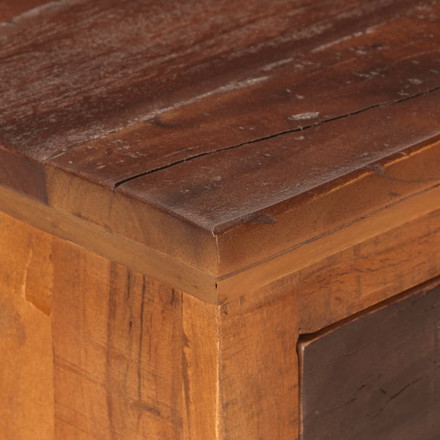 vidaXL ナイトテーブル アカシア無垢材&再生木製家具 テーブル ベッドサイドテーブル