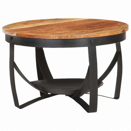 vidaXL コーヒーテーブル O68x43 cm アカシア無垢材家具 テーブル アクセントテーブル コーヒーテーブル