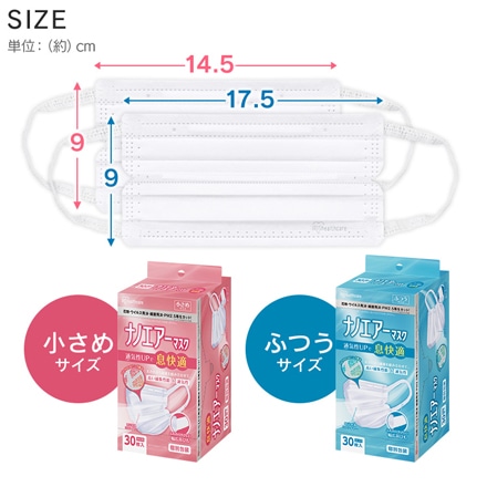 アイリスオーヤマ ナノエアーマスク 小さめサイズ 30枚入り PK-TN30S ホワイト