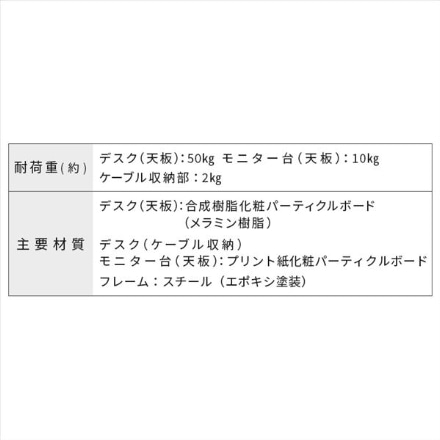 アイリスオーヤマ ケーブル収納デスク モニター台付 CSD-800M ブラック/ブラック