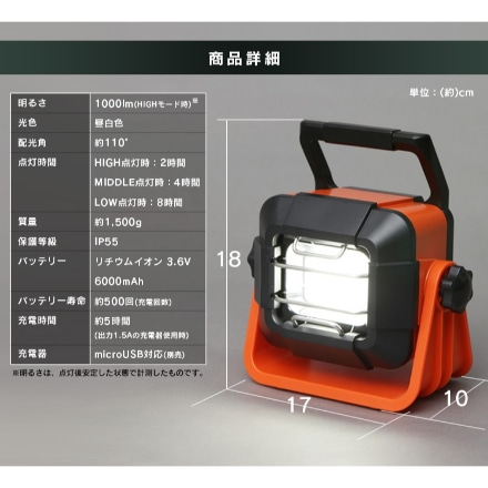 アイリスオーヤマ LEDベースライト 1000lm 充電式 LWT-1000BB