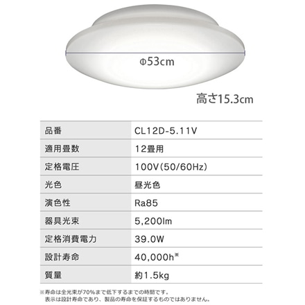 アイリスオーヤマ LEDシーリングライト 5.11 音声操作 プレーン12畳調