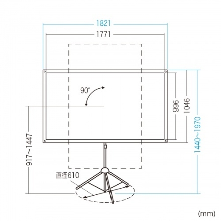 サンワサプライ プロジェクタースクリーン（80型・三脚式・コンパクト収納・360°回転） PRS-SX80HD