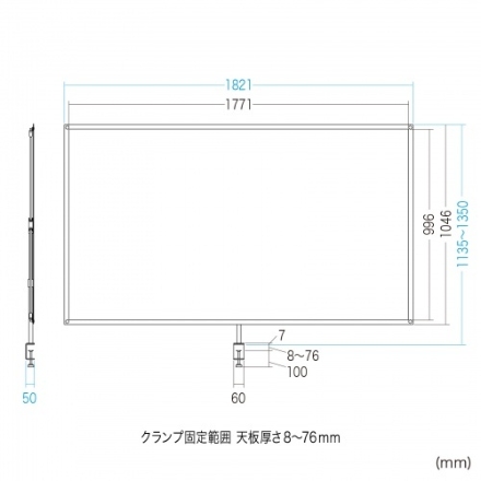 サンワサプライ プロジェクタースクリーン（80型・クランプ式・コンパクト収納） PRS-C80HD ブラック