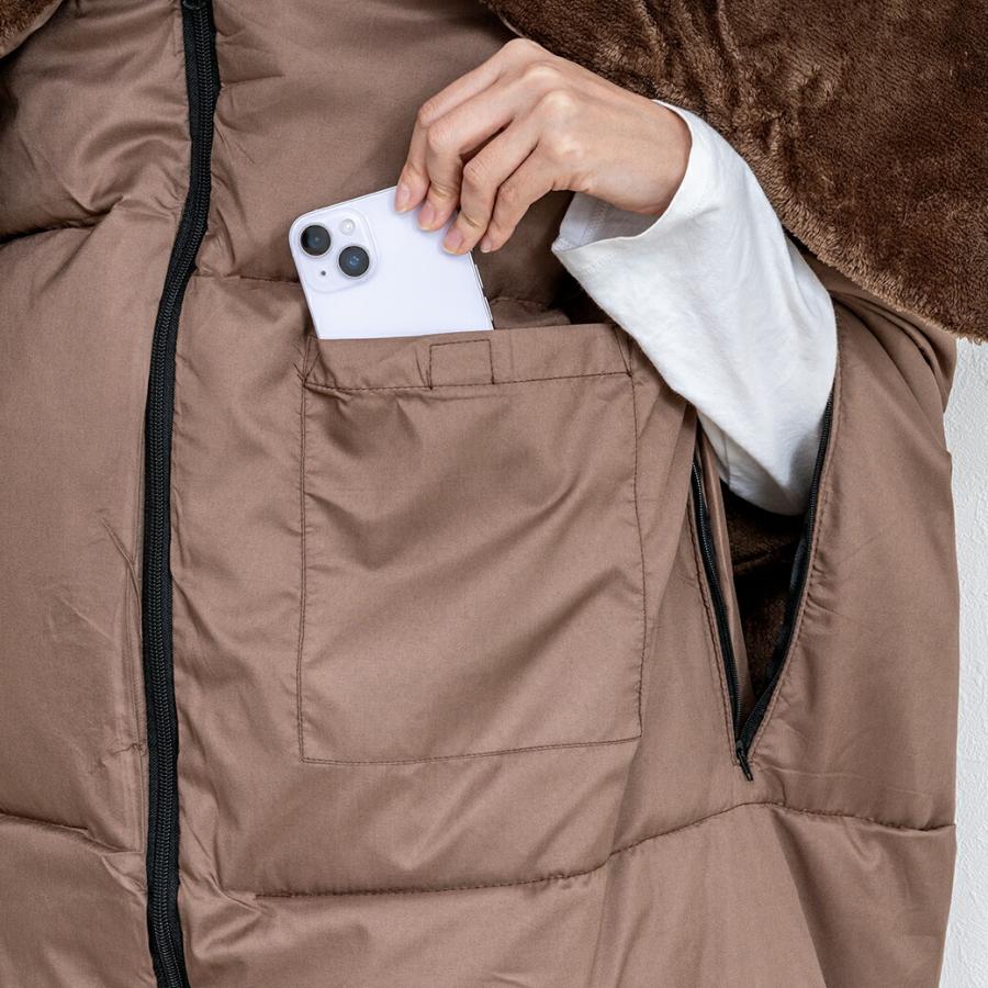 あったか5WAYトリプルウォーム寝袋 シュラフ 着る寝袋 フリース生地