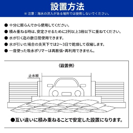 吸水式簡易土のう 10枚組 水で膨らむ 土砂不要の使い切りタイプ