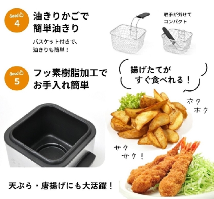 揚げ物ラクラク電気式フライヤー 家庭用 電気フライヤー 卓上フライヤー 揚げ物
