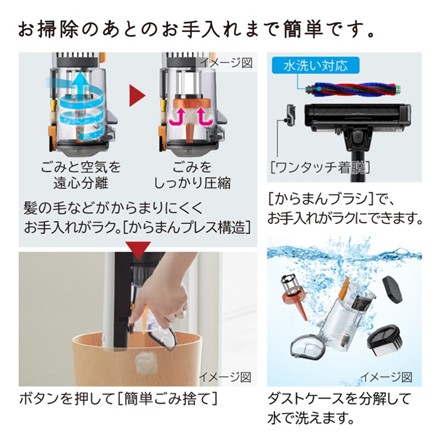 【掃除機】日立 PV-BS1L(W) ホワイト スティッククリーナー (コードレス式) サイクロン式 すごかるスティック＆マーナ W078W 2in1